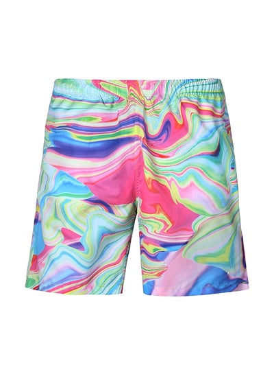 Buy Cotton Blend Printed Shorts Multicolour in Saudi Arabia