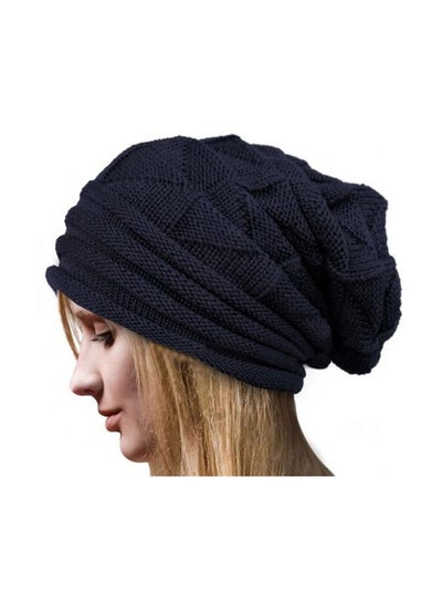 Buy Wool Beanie Cap Navy Blue in Saudi Arabia