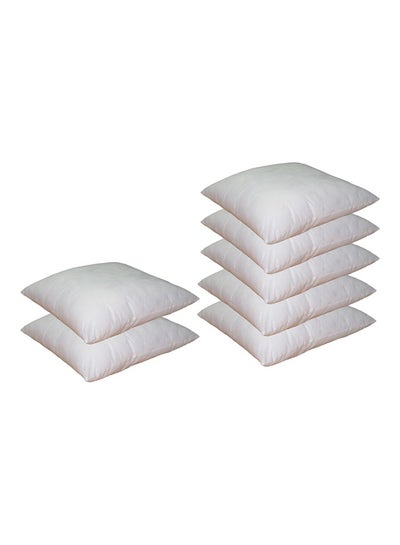 Buy Pack of 7 Plain Back Cushion Polyester White 45x45centimeter in UAE