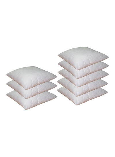 Buy Pack of 8 Plain Back Cushion Polyester White 30x30cm in UAE