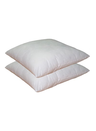 اشتري Pack of 2 Plain Back Cushion بوليستر أبيض 45x45 سنتيمتر في الامارات