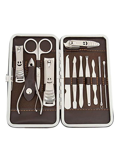 Buy 12-Piece Manicure & Pedicure Set Silver 13 x 7 x 2centimeter in UAE