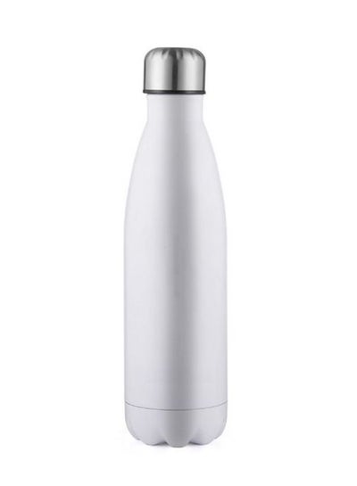 Buy Double Walled Insulated Water Bottle White/Silver 8 x 8 x 28cm in Egypt