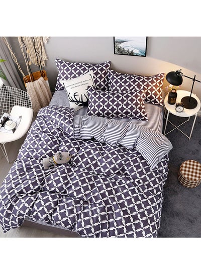 Buy 4-Piece Printed Bedding Set Purple King in UAE