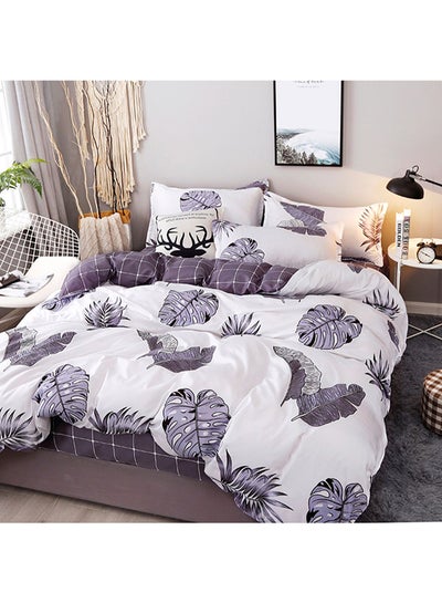 اشتري 4-Piece Bedding Set Purple/White King في الامارات