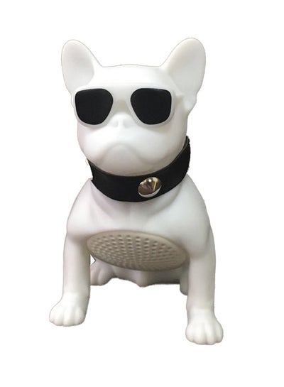 Buy Portable Wireless Bluetooth Speaker 10w Powerful Bass Stereo Bulldog Design White in UAE