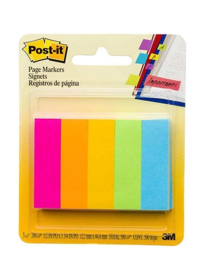 Buy 500-Piece Post It Page Markers Green/Blue/Pink in UAE