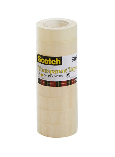 اشتري 8-Piece Scotch 508 Transparent Tape شفاف 36 yard ياردة في الامارات