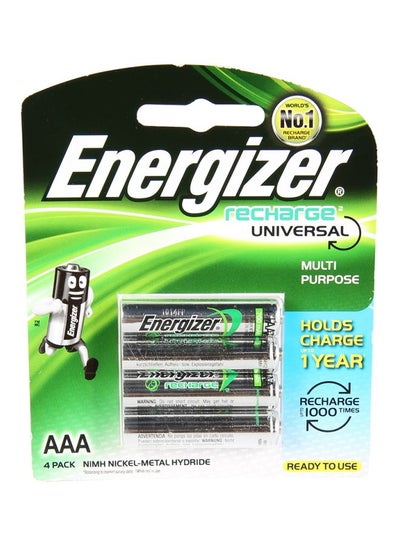 Buy 4-Piece Recharge AAA Batteries Silver in UAE