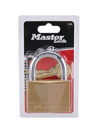 Buy Brass Padlock Beige/Silver in UAE