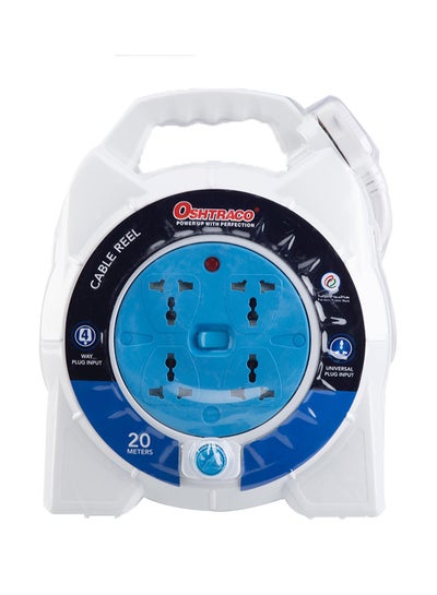 Buy 4-Socket Multipurpose Cable Reel White/Blue in UAE