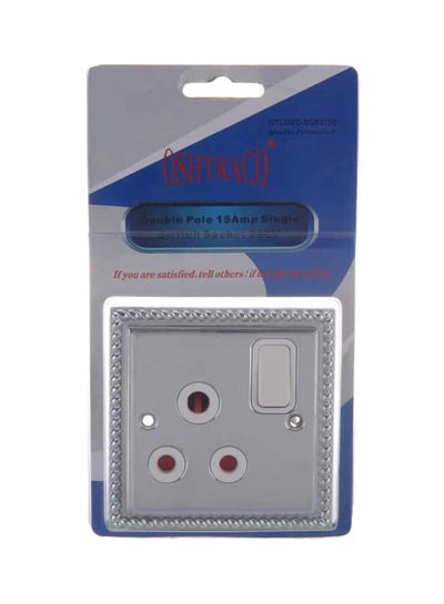 Buy D Pole Single Switch Socket Silver in UAE