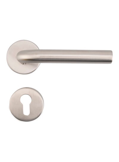 اشتري L Shaped Door Handle Woth Keyhole فضي في الامارات