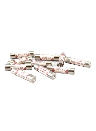 Buy 10-Piece Fuse 13A Ceramic Set White 0.4centimeter in Saudi Arabia