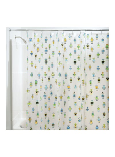 اشتري Robotz Shower Curtain أبيض/أصفر/أزرق 3.1x23.1x27.9 سنتيمتر في الامارات