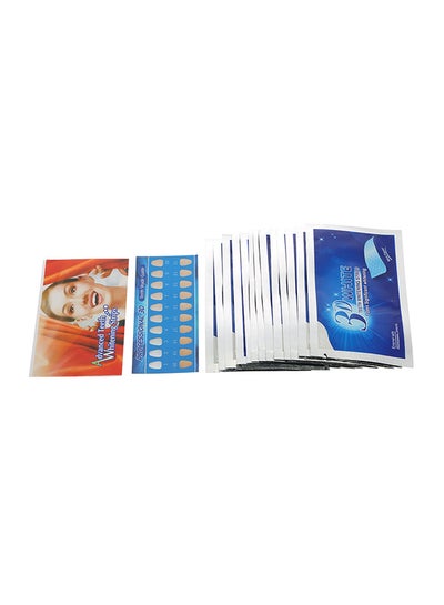 Buy 14-Piece 3D Dental Whitening Cleaning Double Elastic Gel Strip Transparent 0.049kg in Egypt