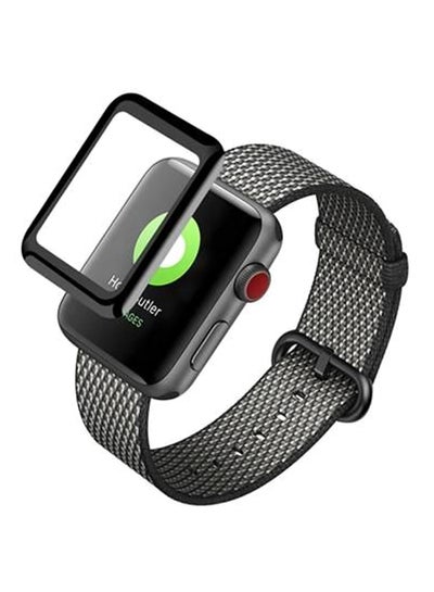 Buy Anti Scratch Temperated Glass Screen Protector For Apple Watch Series 3/2/1 Clear/Black in Saudi Arabia