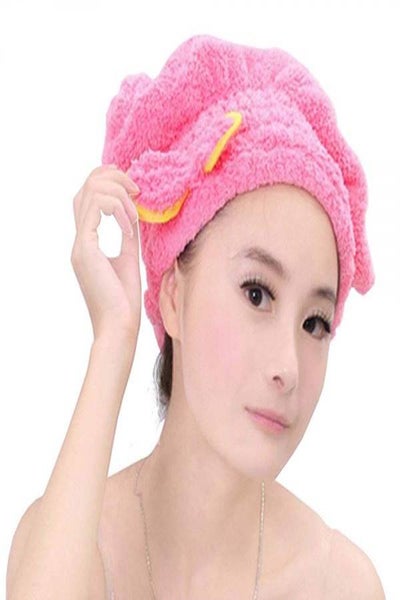 Buy Microfiber Hair Drying Towel - Rose Pink in Saudi Arabia