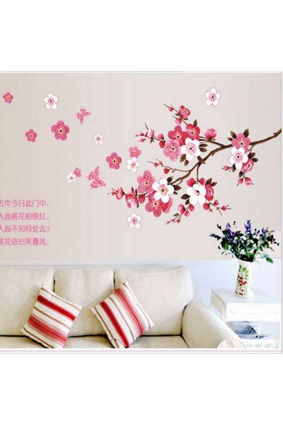 Buy DIY Peach Blossom Wall Sticker Pink in Saudi Arabia