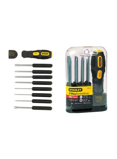 Buy 9-Piece Screwdriver Set Black/Yellow/Silver in UAE