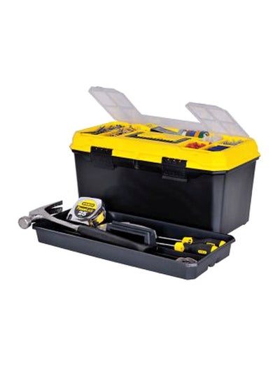 Buy Plastic Tool Box Black/Yellow 410x180x200mm in UAE