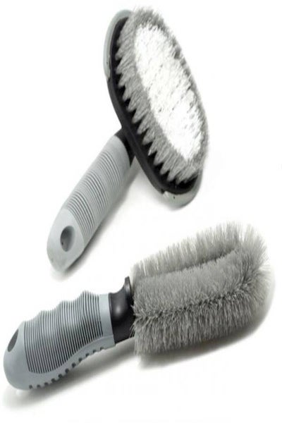 اشتري Wash Wheel Hub Brush Tire Brush Car Cleaning Cleaning Wheel Special Soft Steel Ring Brush Combination Set (Gray) في الامارات