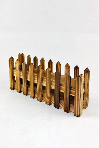 Buy Mini Picket Fence Wood Fence For Artificial Plants Container Home Decor in UAE