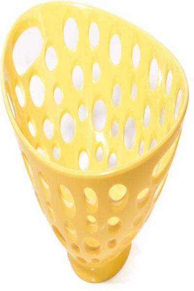 Buy Fruit Bowl W/2hand Oval Hole Yellow in Saudi Arabia