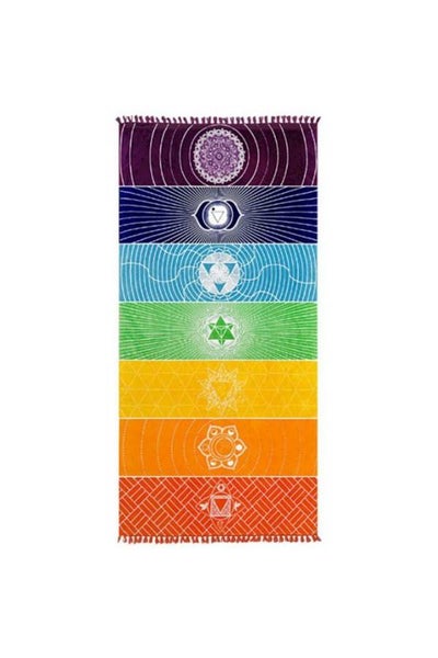 اشتري Rainbow Beach Mat Colorful Square Beach Towel متعدد الألوان في الامارات