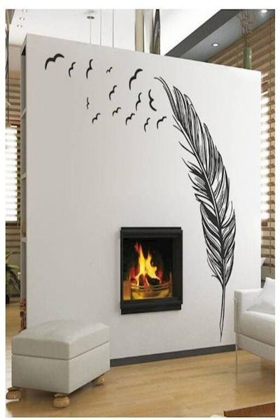 Buy Feather Wall Sticker Removable Waterproof Wall Decals Home Decoration in Saudi Arabia