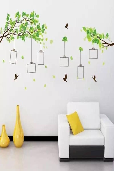 Green Tree Decorative 3D Wall Sticker DIY Art Tv Background Wall Poster  With Family Photo Frame Home Decor Bedroom Living Room Wall Stickers price  in UAE | Noon UAE | kanbkam
