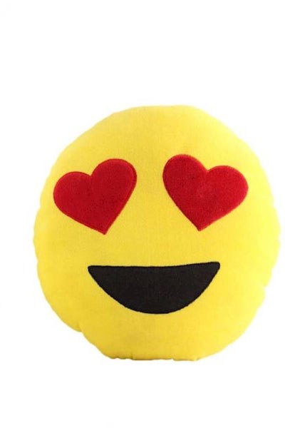 Buy Decorative Love Struck Emoji Cushion in UAE