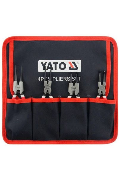 Buy 4-Pieces Heavy Duty Plier Set Black/Orange/Silver in UAE