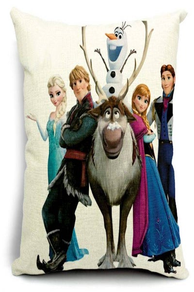 Buy Frozen Movie Themed Printed Cushion Cover - 45 X 45 Cm - Design 1 in UAE