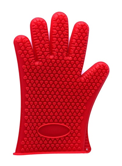 Buy Heat Resistant Silicone Oven Glove Red in Saudi Arabia