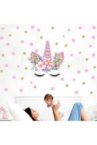 Buy Colorful Flower Animal Unicorn Wall Stickers in UAE