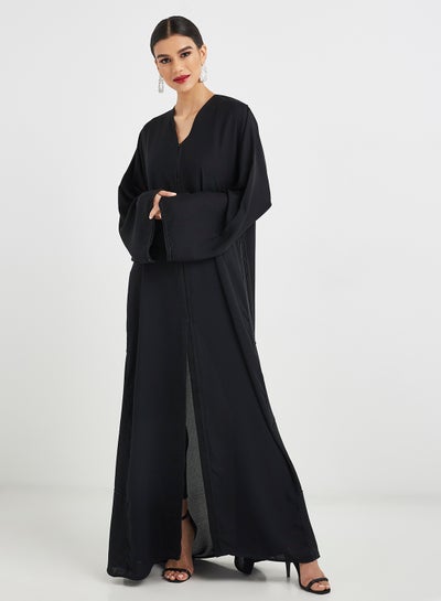 Buy Beaded Side Abaya black in UAE