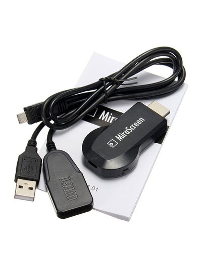 Buy Miracast WIFI Display TV Dongle Receiver Convertible Adapter Black in Egypt