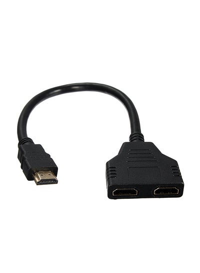 Buy HDMI Male to 2 HDMI Female 1 in 2 out Splitter Black Cable Adapter Converter Black in UAE