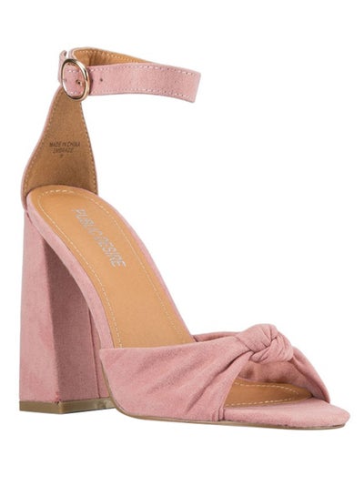 Buy Knotted High Heel Dress Sandals Pink in Saudi Arabia