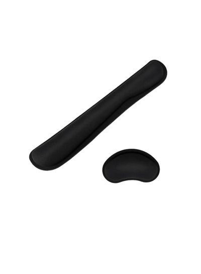 Buy Wrist Rest Pad And Mouse Wrist Rest Support Cushion Black in Saudi Arabia