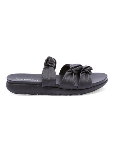 Buy Knotted Slides Sandals Black in Saudi Arabia