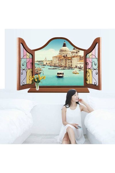 Buy 3D Acrylic Mirror Wall Stickers Multicolour in UAE