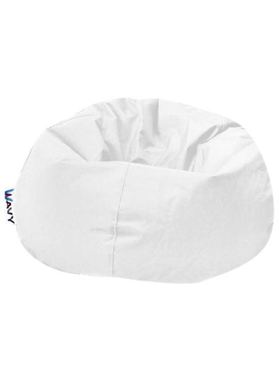 Buy Leather Beanbag Chair White 70x70x100cm in UAE