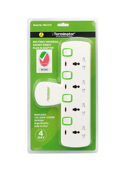 Buy 6-Way Multi Adapter With 3Switches Universal White Tma 166AS Esma Approved in UAE