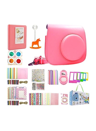 Buy 14-In-1 Camera Accessories Set For Fujifilm Instax Mini 9 Flamingo Pink/Yellow/Red in UAE