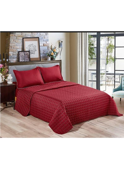 Buy 4-Piece King Size Compressed Comforter  Set Microfiber Red in UAE