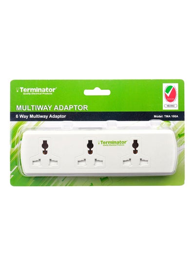Buy 6-Way Multi Adapter Universal White Tma 166A Esma Approved in UAE