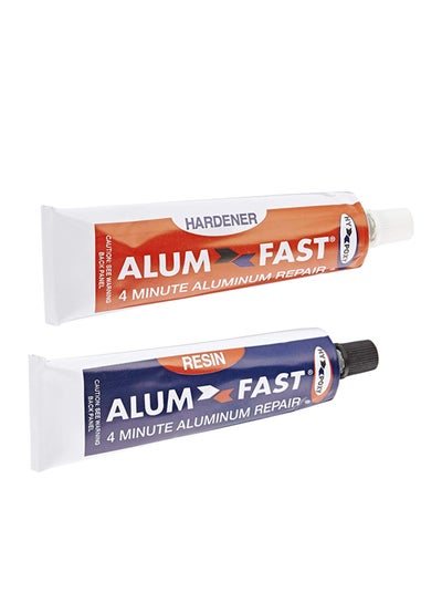 Buy 2-Piece Aluminium Putty Set Blue/Orange 184grams in Saudi Arabia