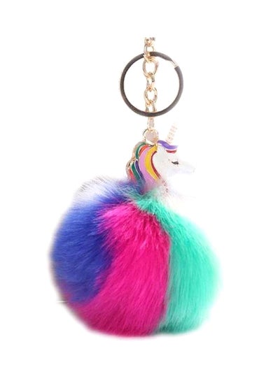 اشتري Faux Rabbit Cute Rainbow Unicorn Key Chain في الامارات